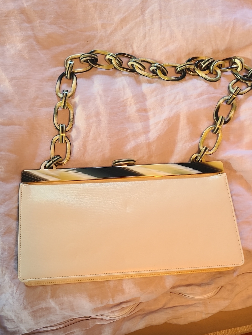 Vintage Escada Cream Tortoise Shoulder Bag